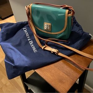 Dooney & Bourke green patent leather cross body.